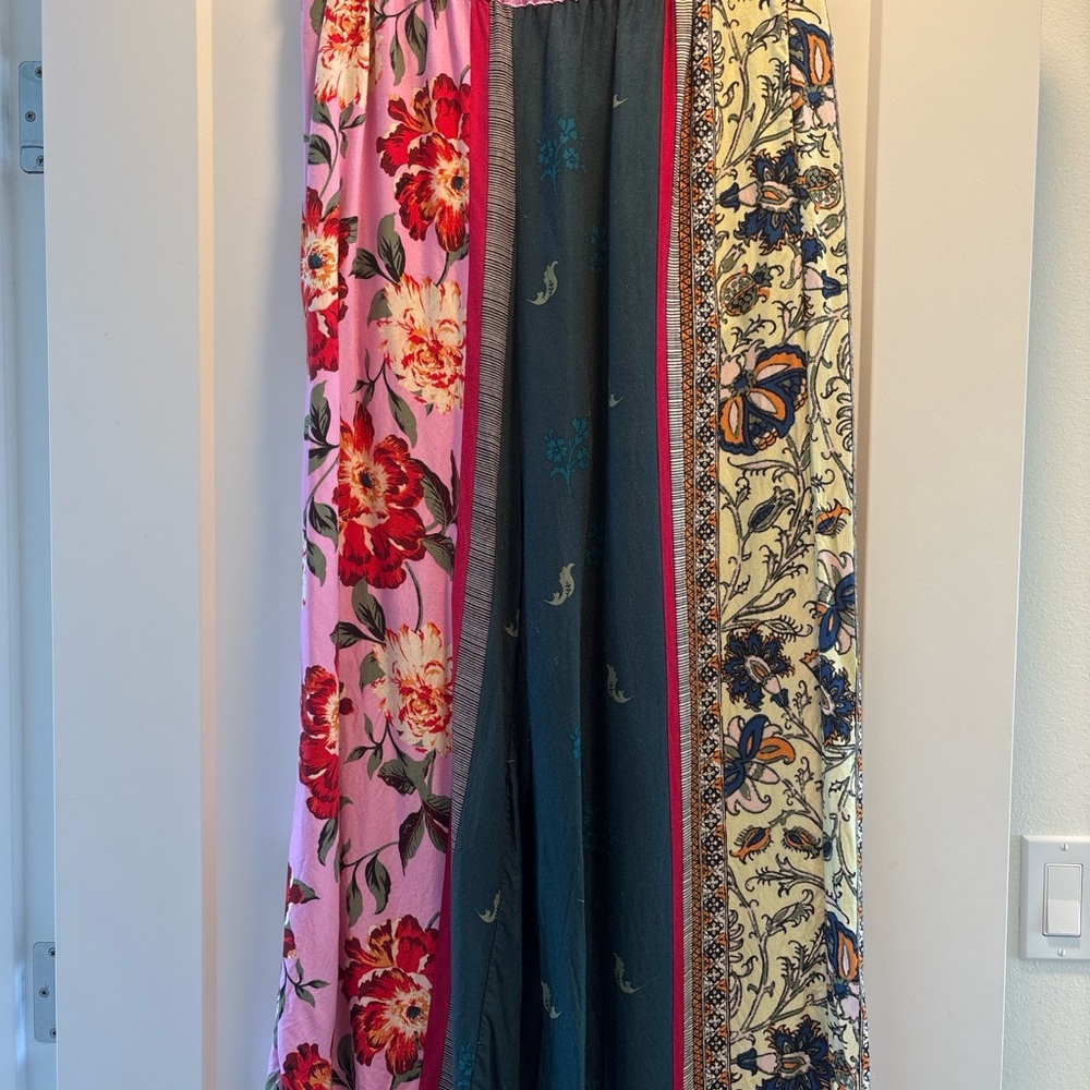 Anthropologie Patchwork Wide-Leg Pants – Size M (fits 8–10)